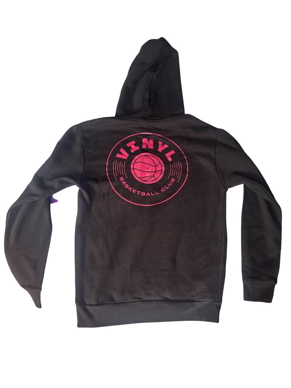 Vinyl Basketball Club Black Hoodie with Pink Logo